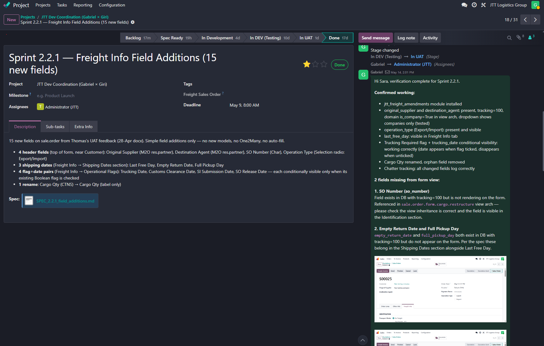 Real JTT task 51 in Odoo.